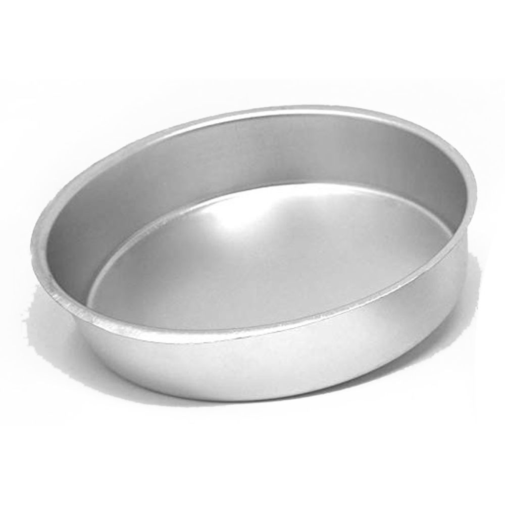 HAZEL Aluminium Round Shape Cake Mould, Silver, Large