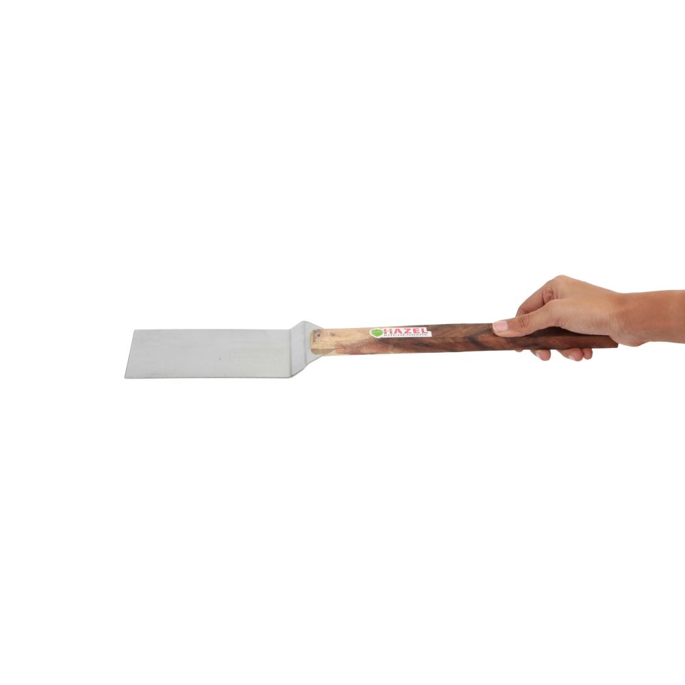HAZEL Steel Pizza Lifter with Wooden Handle, 46.5 cm, Silver