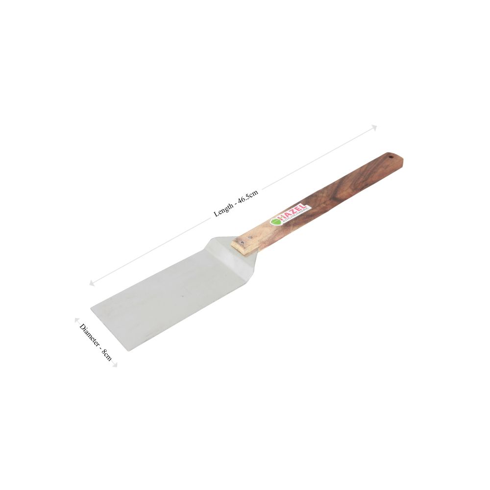 HAZEL Steel Pizza Lifter with Wooden Handle, 46.5 cm, Silver