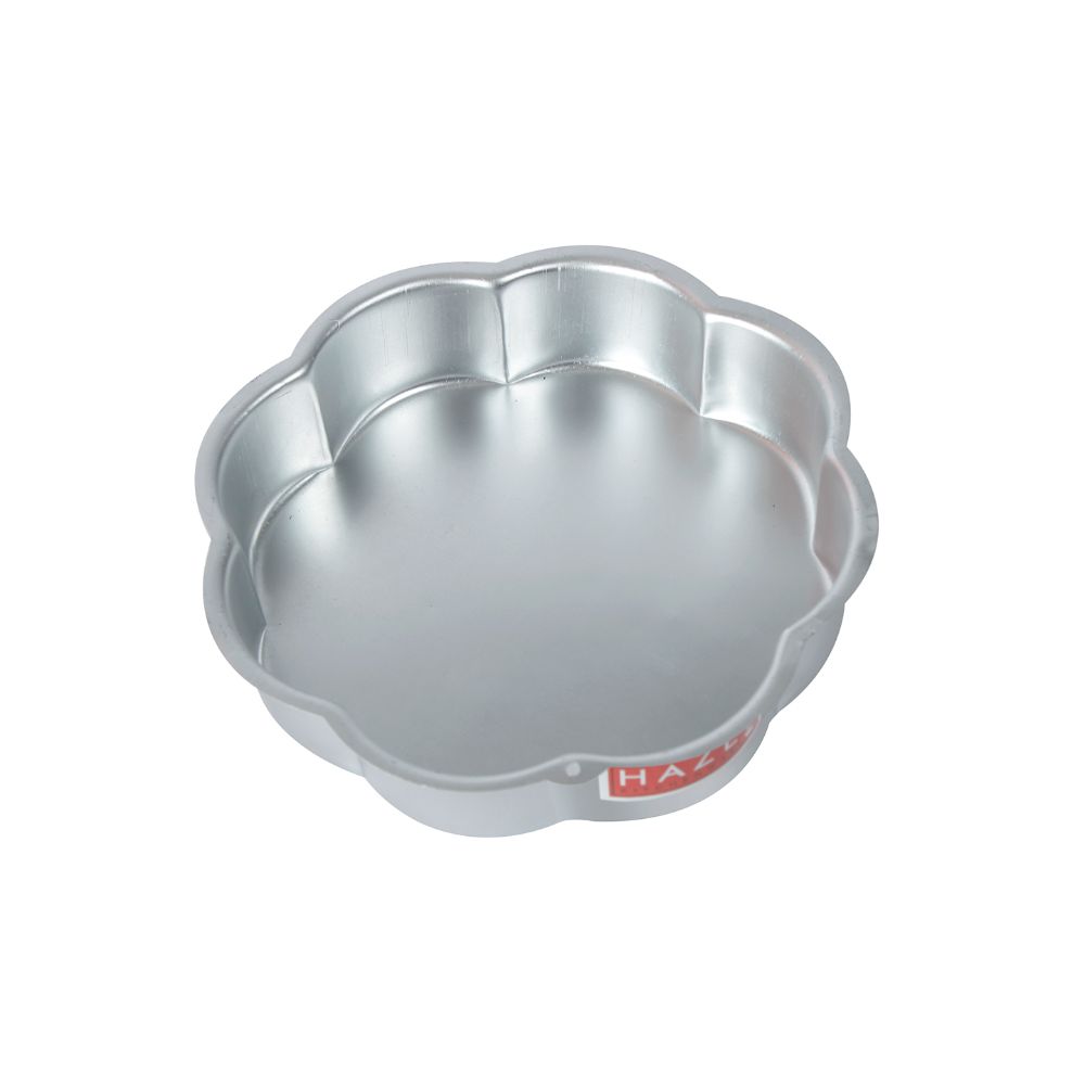 HAZEL Aluminium Flower Shape Cake Mould, Silver, 7.5 Inch