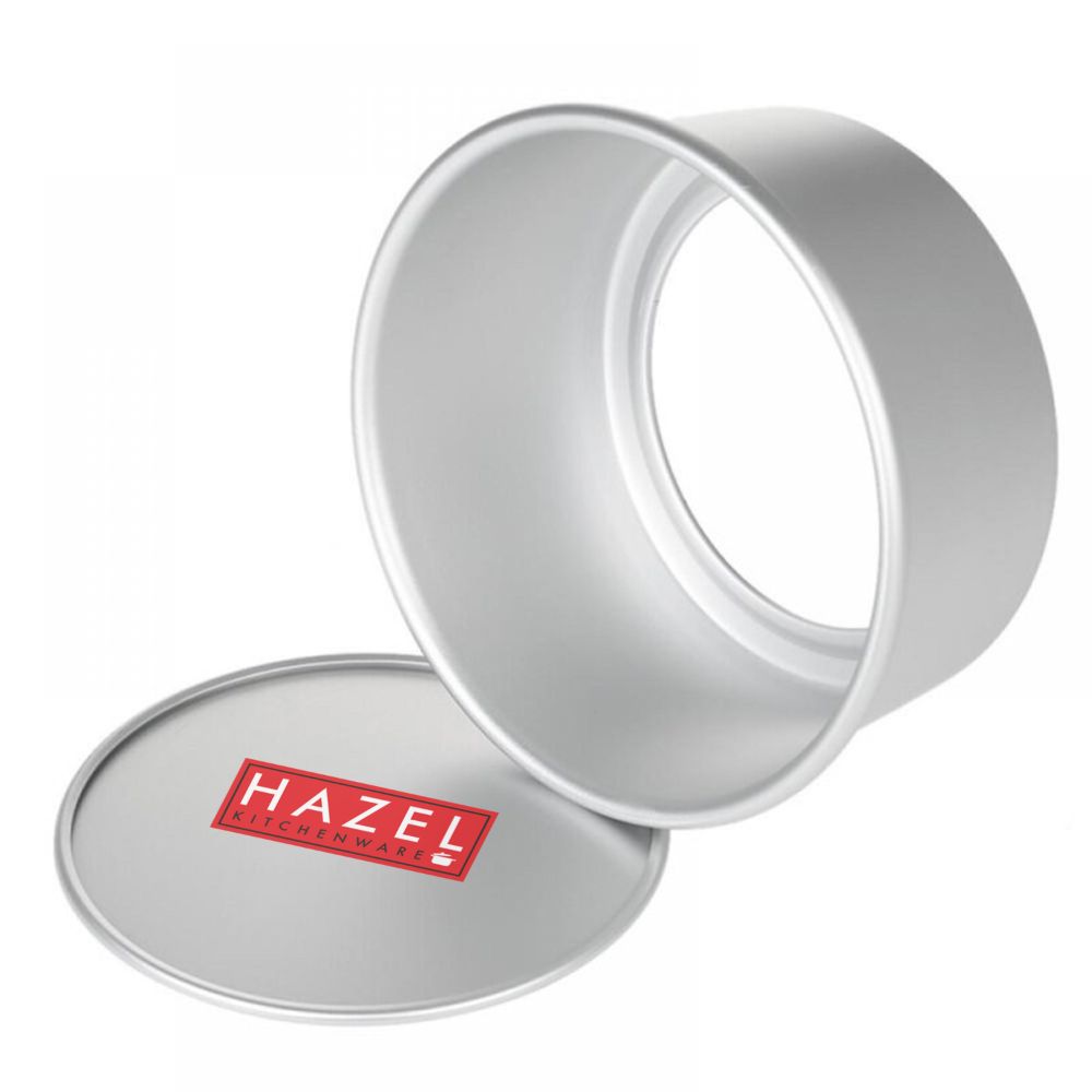 HAZEL Aluminium Detachable Cake Moulds | Removable Bottom Cake Tin | Round Cake Mould Removable Base | Baking Essentials Tools For OTG Microwave, Medium