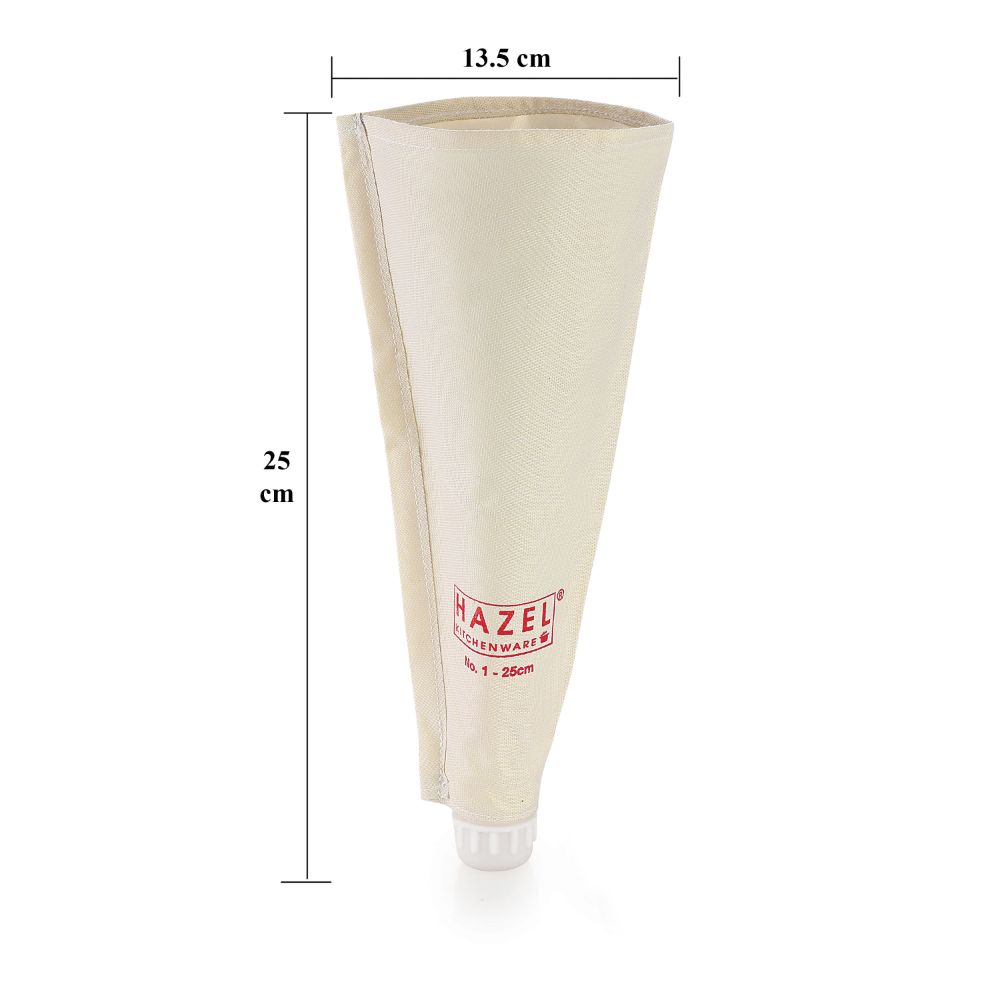 HAZEL Piping Bag For Cake Decorating | Reusable Froasting Bag For Pastry/Cupcake, Big Size 35 cm, White