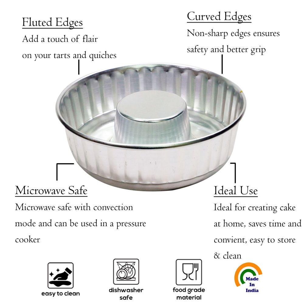 HAZEL Donut Mould Aluminium Large Size | Donut Baking Molder Tray Pan For Cake | Baking Essentials Tools For OTG Microwave, Large