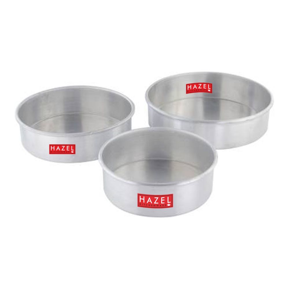 HAZEL Cake Food Grade Aluminium Mould Set of 3 round cake 6\\