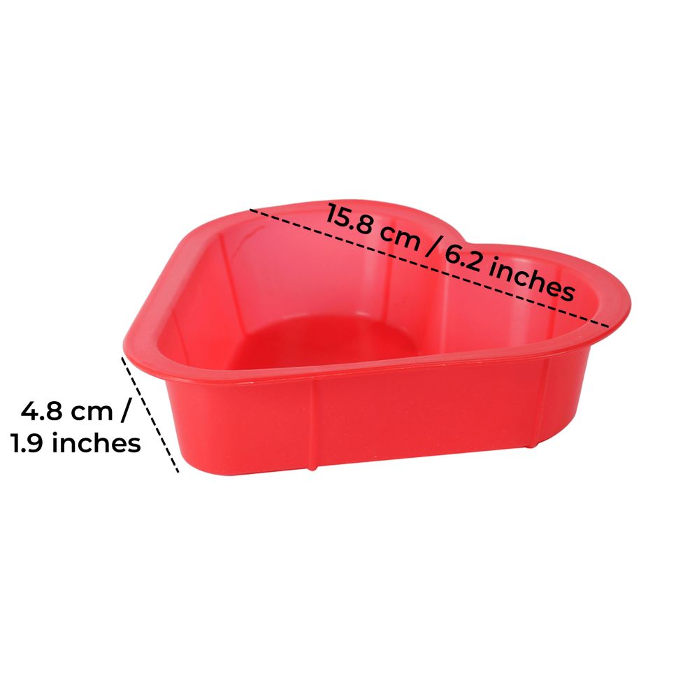 HAZEL Small Silicon Heart Shape Cake Mould 19 cm, 1 Pc, Red