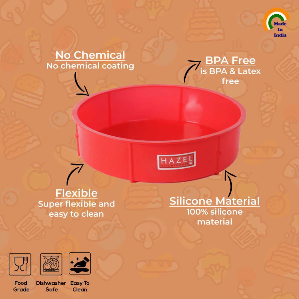 HAZEL Small Silicon Round Cake Mould 15.5 cm, 1 Pc, Red