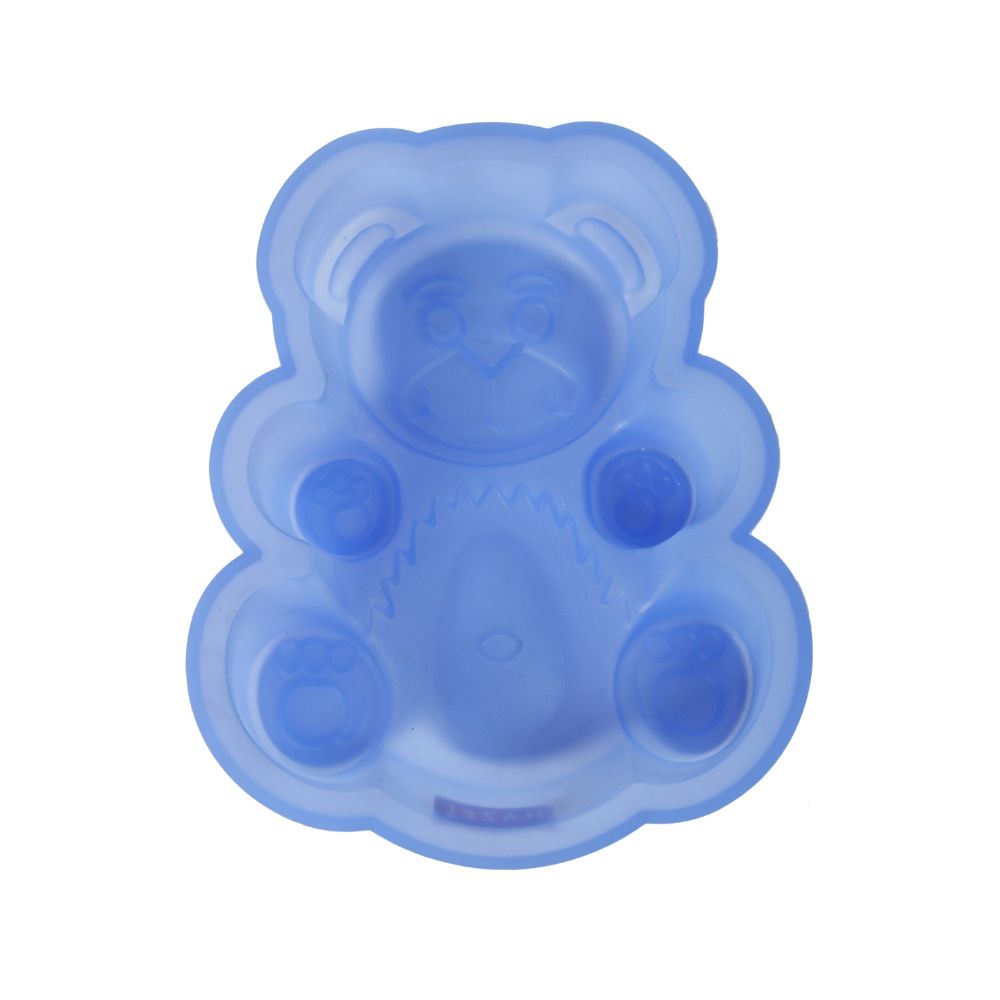 HAZEL Small Silicon Teddy Bear Shape Cake Mould, 18 cm, 1 Pc, Blue