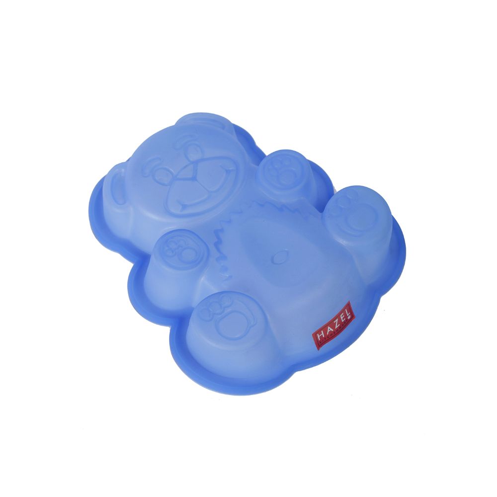 HAZEL Small Silicon Teddy Bear Shape Cake Mould, 18 cm, 1 Pc, Blue