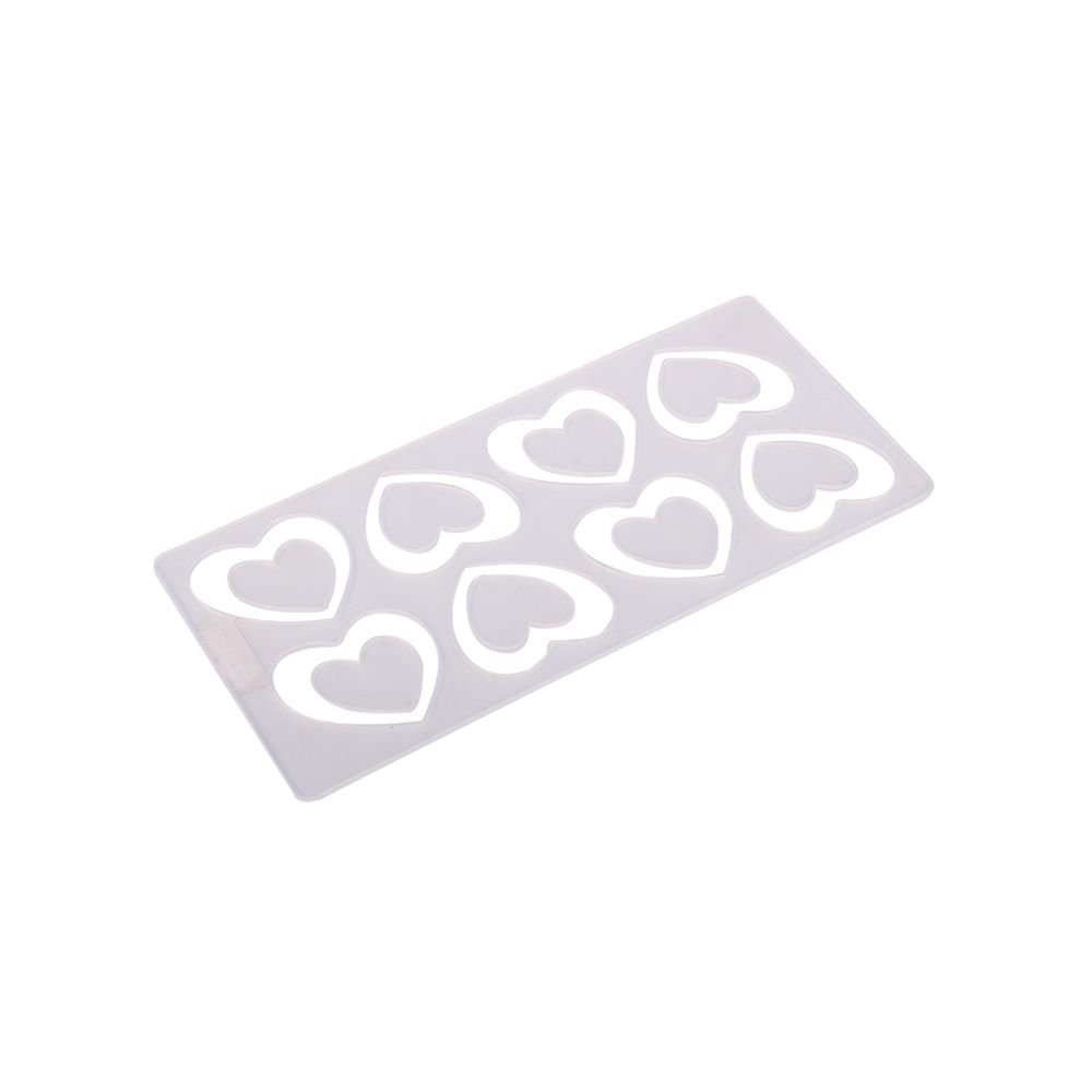HAZEL Silicone Cake Garnishing Tool Mould Decorating Tools Mold Flower Floral Kitchen Baking Accessories for 8 Cavity Cake Decoration, Heart Shape, White