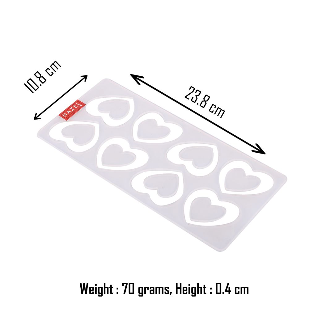 HAZEL Silicone Cake Garnishing Tool Mould Decorating Tools Mold Flower Floral Kitchen Baking Accessories for 8 Cavity Cake Decoration, Heart Shape, White