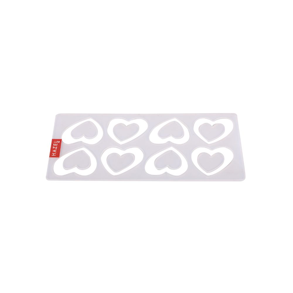 HAZEL Silicone Cake Garnishing Tool Mould Decorating Tools Mold Flower Floral Kitchen Baking Accessories for 8 Cavity Cake Decoration, Heart Shape, White