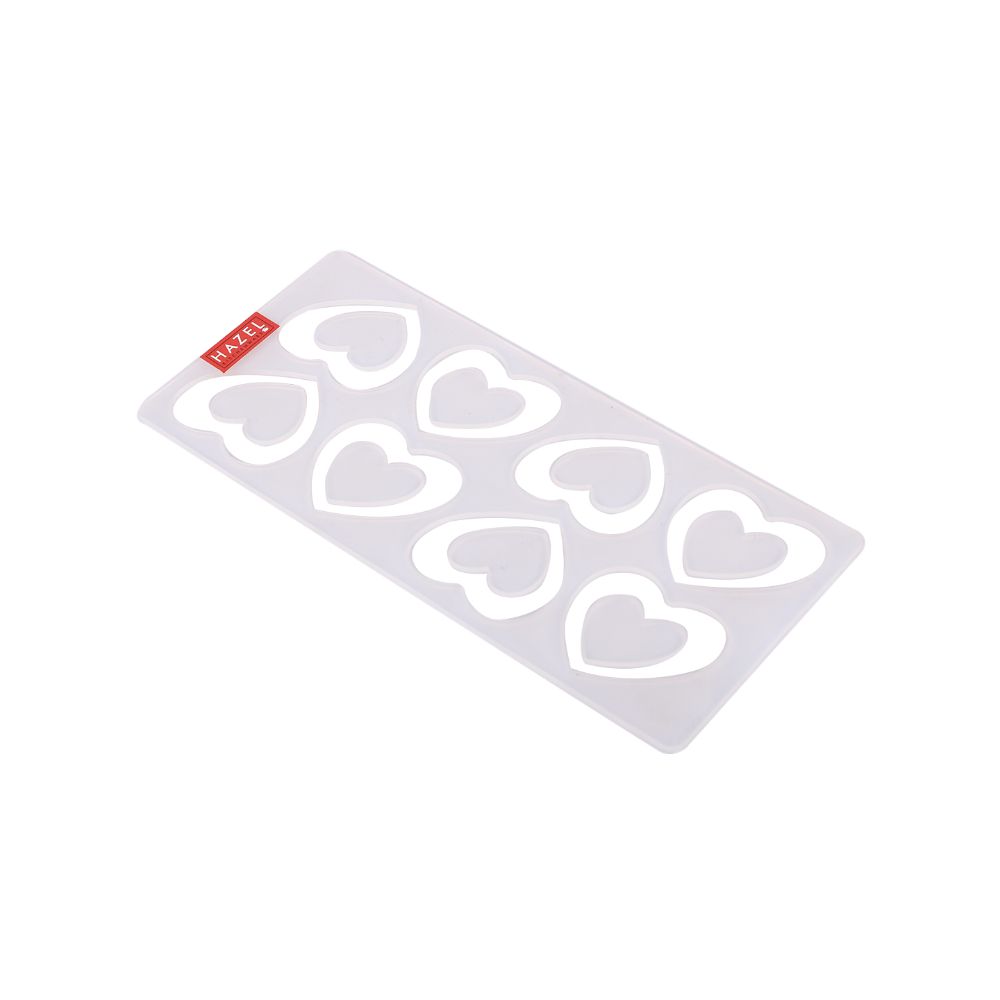HAZEL Silicone Cake Garnishing Tool Mould Decorating Tools Mold Flower Floral Kitchen Baking Accessories for 8 Cavity Cake Decoration, Heart Shape, White
