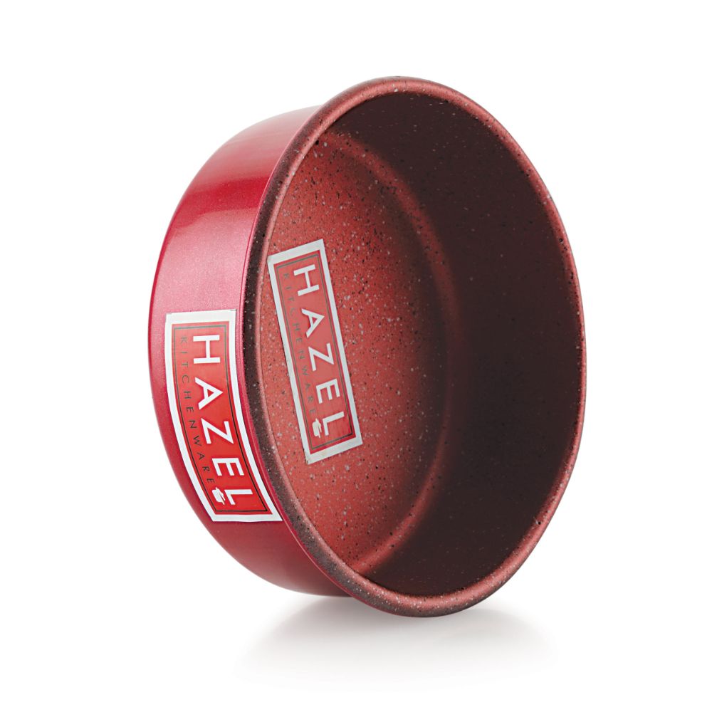 HAZEL Non Stick Cake Mould | Aluminium Cake Moulds for Baking | Round Shape Cake Tin | Diameter Size - 6 Inches, Depth - 2.5 Inch, Red