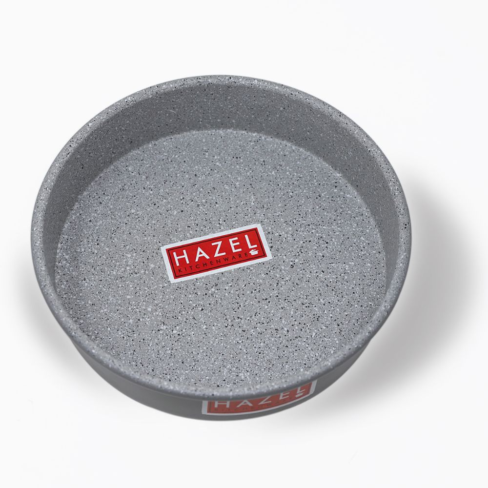 HAZEL Cake Mould Non Stick Mold Heavy Gauge Round 1kg Aluminized Steel For Microwave Oven OTG Baking Pan, Grey