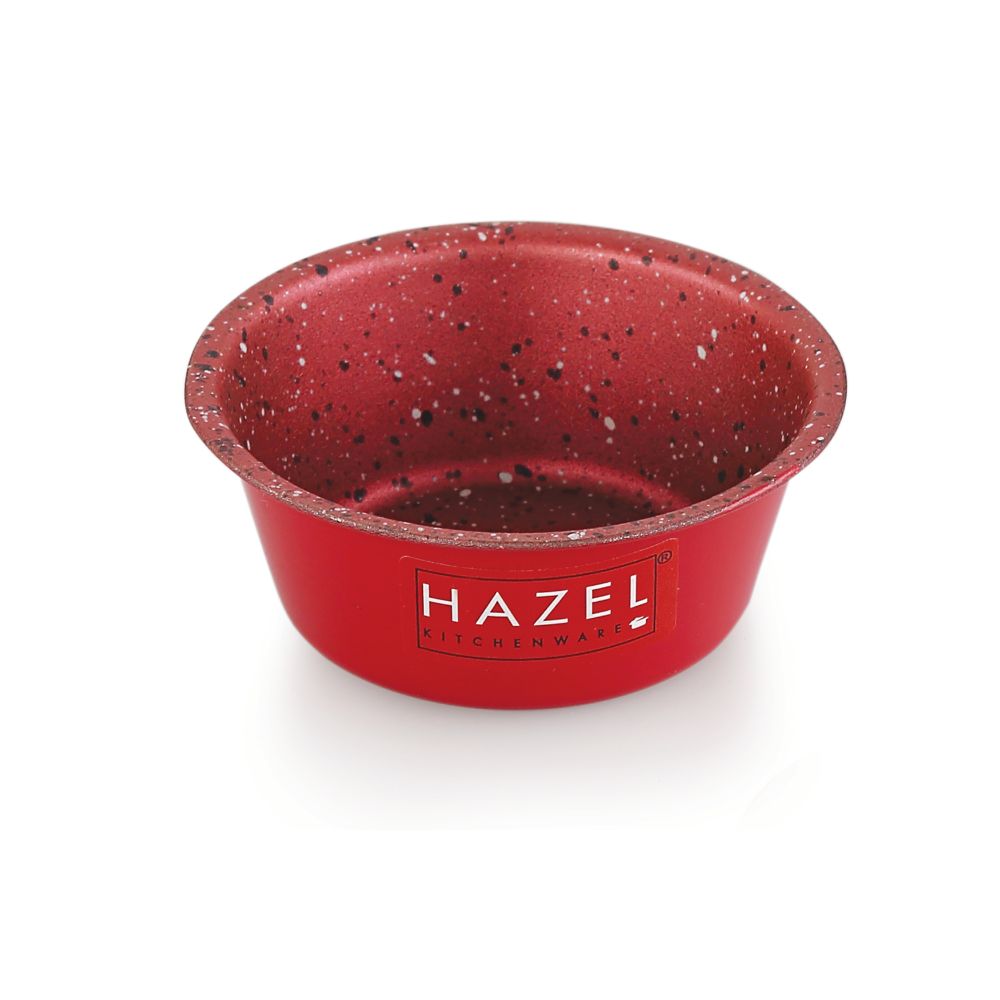 HAZEL Cupcake Mould for Baking Cup cake | Non Stick Muffin Moulds for Baking Homemade Muffin with Granite Finish | Microwave Safe Mini Cupcake Mould Set of 1, Red