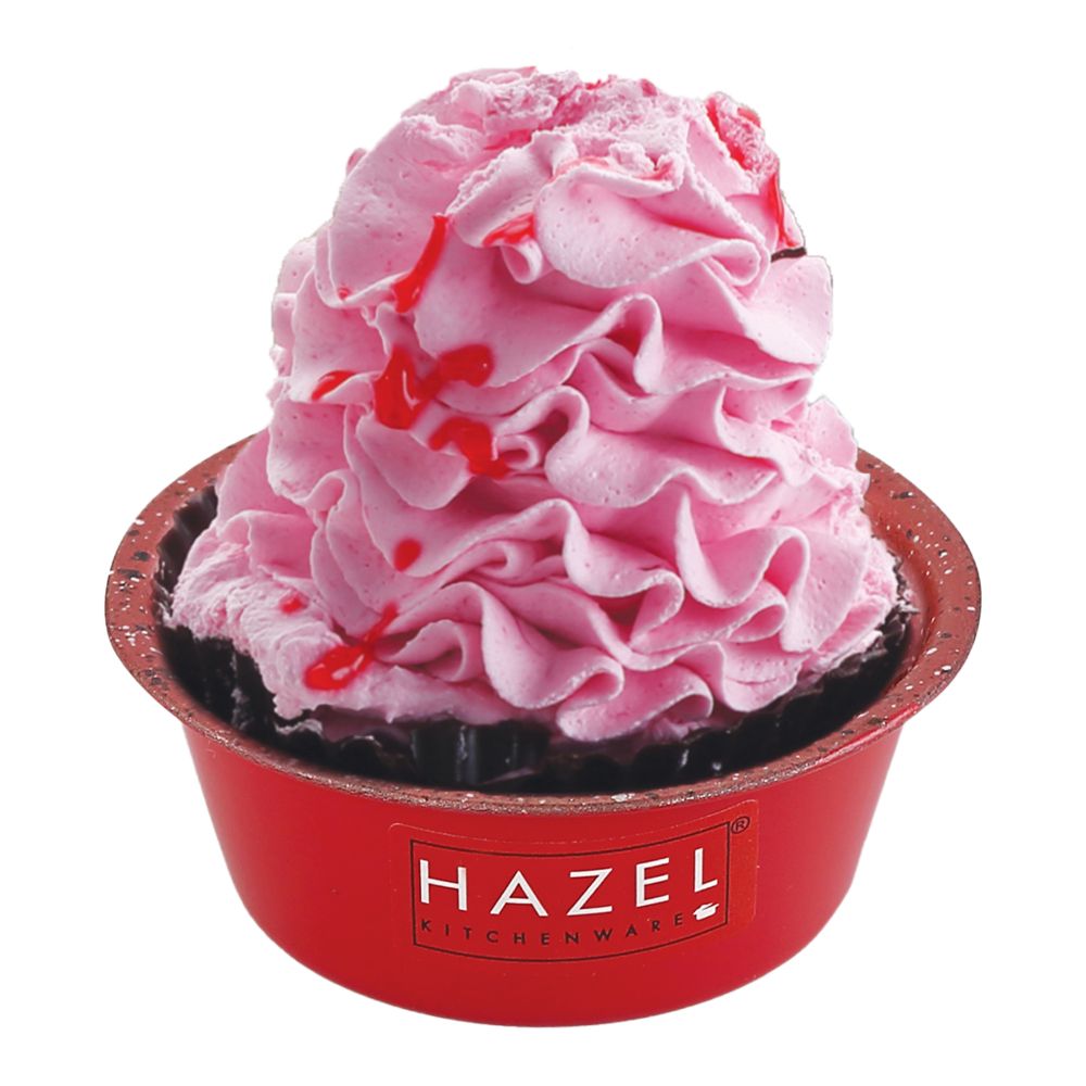 HAZEL Cupcake Mould for Baking Cup cake | Non Stick Muffin Moulds for Baking Homemade Muffin with Granite Finish | Microwave Safe Mini Cupcake Mould Set of 1, Red