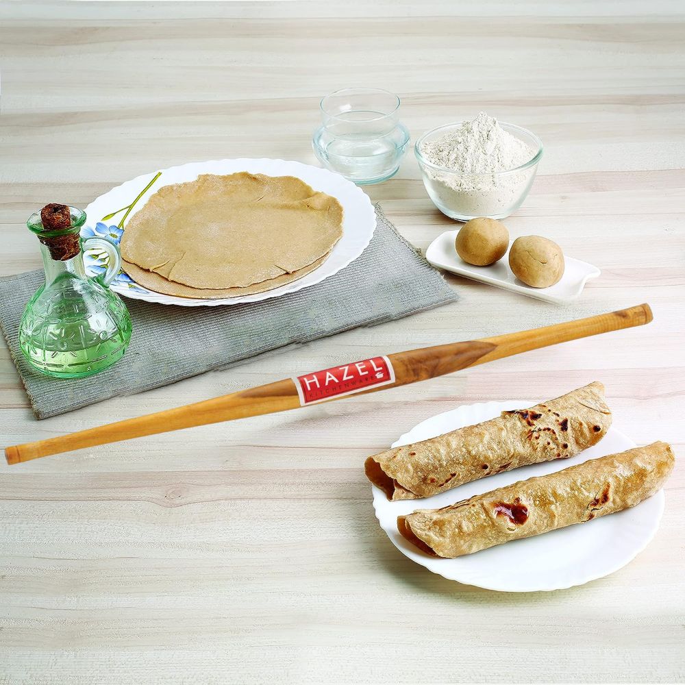 HAZEL Wooden Gujatari Roti Roller Belan, 36 Cm, Brown, 1 Pc…