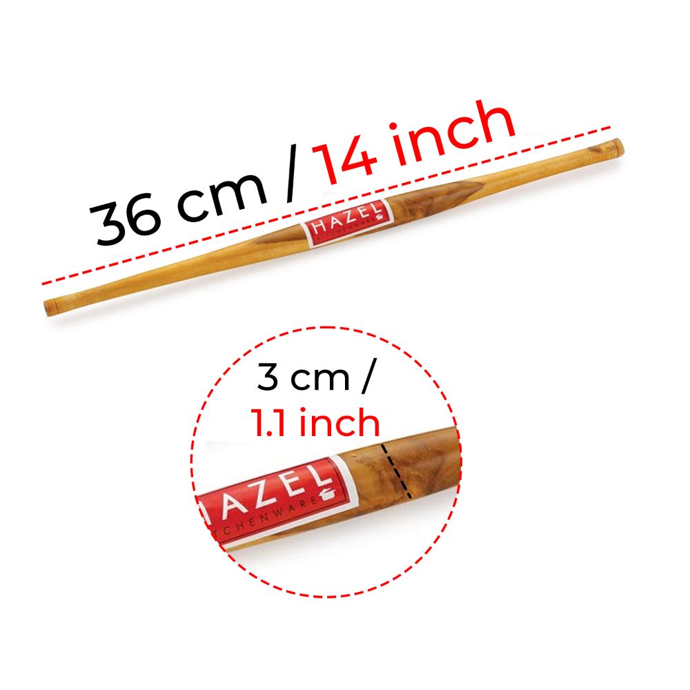 HAZEL Wooden Gujatari Roti Roller Belan, 36 Cm, Brown, 1 Pc…