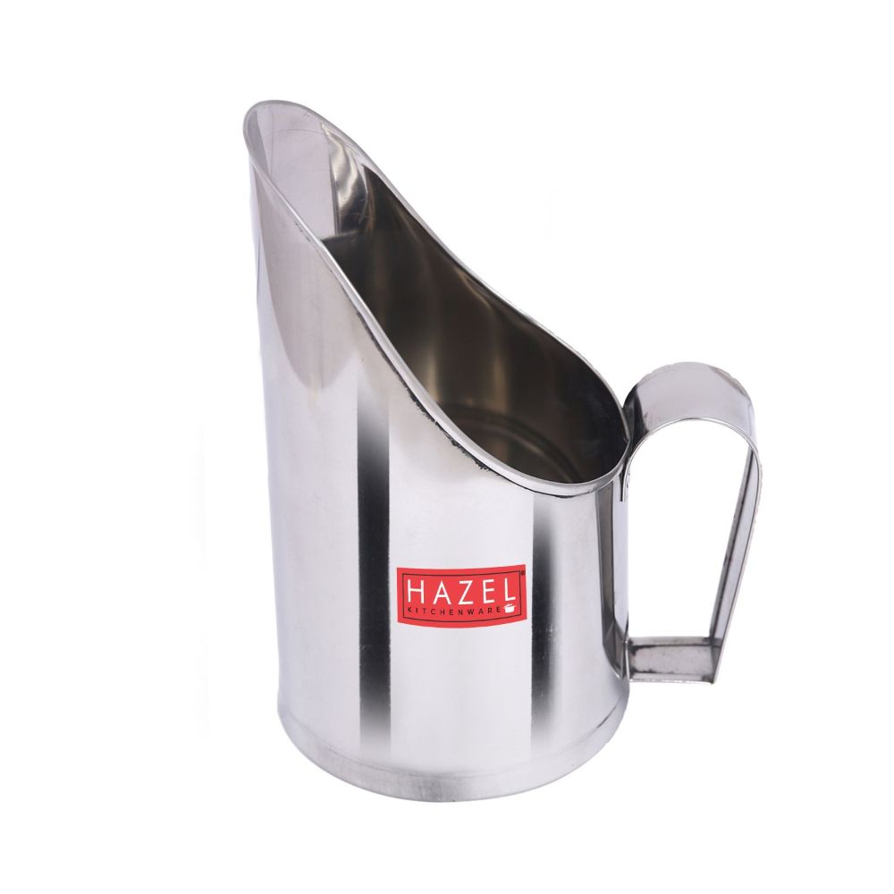 HAZEL Stainless Steel Scoop Spoon With Handle | Steel Scoops For Grocery Shop Store Equipment| Grocery Flour Grain Dry Foods Spice Scoop,Capacity 600 ml, Silver