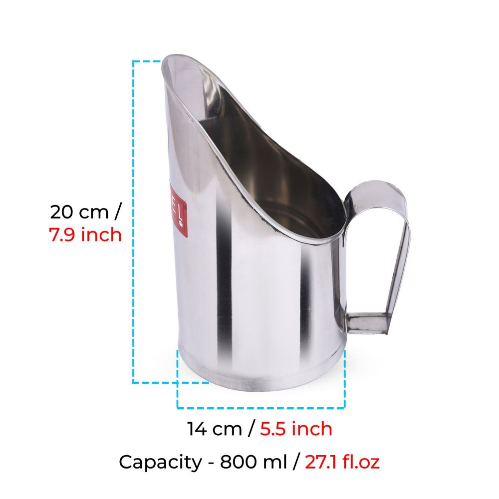HAZEL Stainless Steel Scoop Spoon With Handle | Steel Scoops For Grocery Shop Store Equipment| Grocery Flour Grain Dry Foods Spice Scoop,Capacity 800 ml, Silver