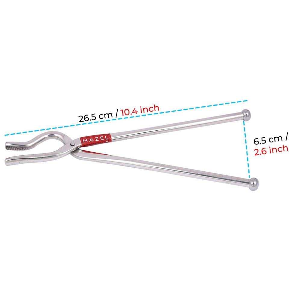 HAZEL Stainless Steel Pakkad for Kitchen | Matt Finish Tong for Holding Kitchen Utensil