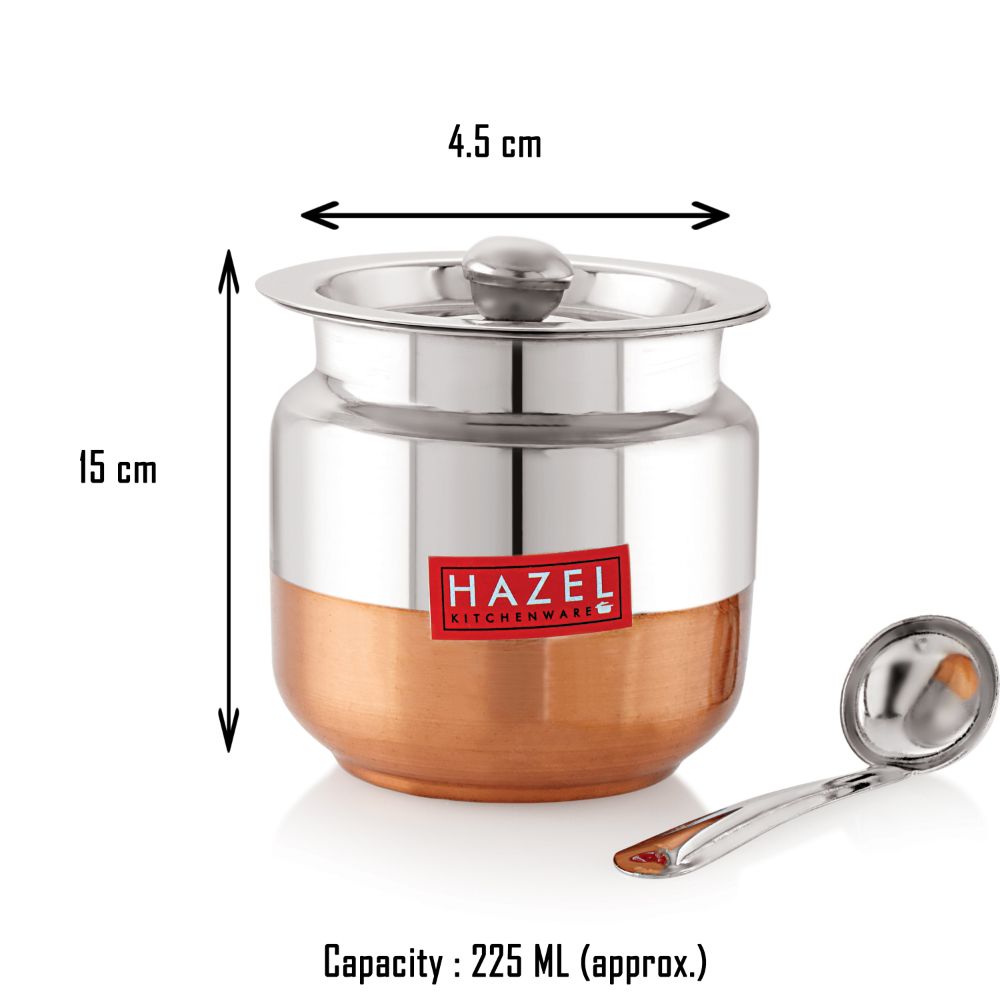 HAZEL Ghee Pot Copper bottom Premium - Small - Anarkali S2