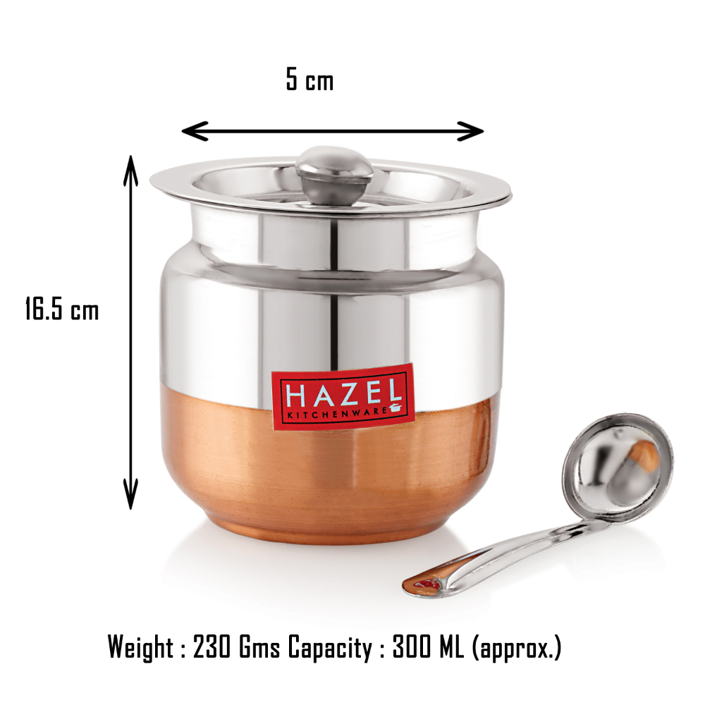 HAZEL Ghee Pot Copper bottom Premium - Large - Anarkali S3