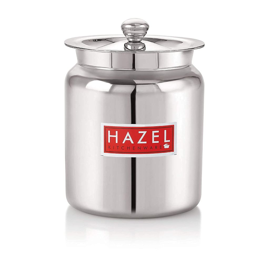 HAZEL Stainless Steel Oil / Ghee Storage Container, 1.1 Litre, Silver