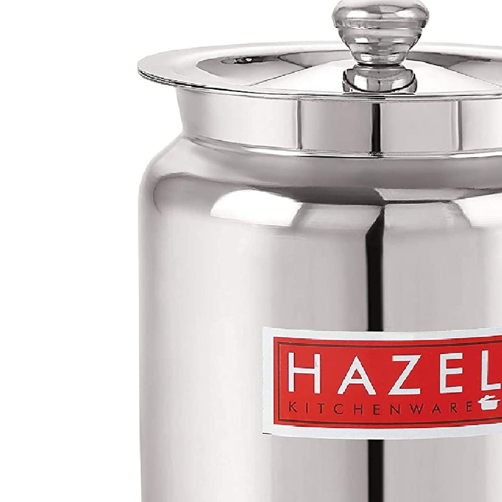 HAZEL Stainless Steel Oil / Ghee Storage Container, 1.1 Litre, Silver