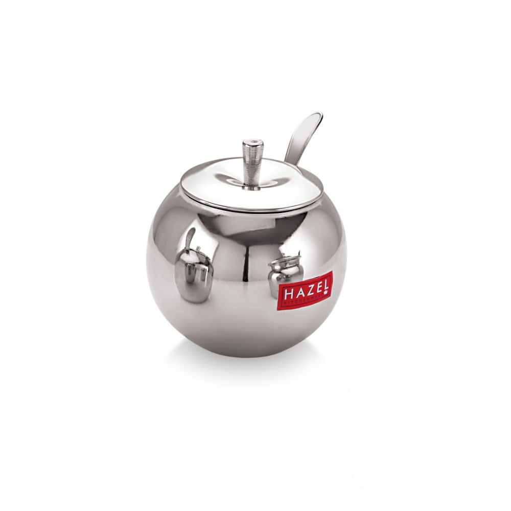 HAZEL Stainless Steel Oil Dispenser with Lid | Oil Ghee Dani with Spoon