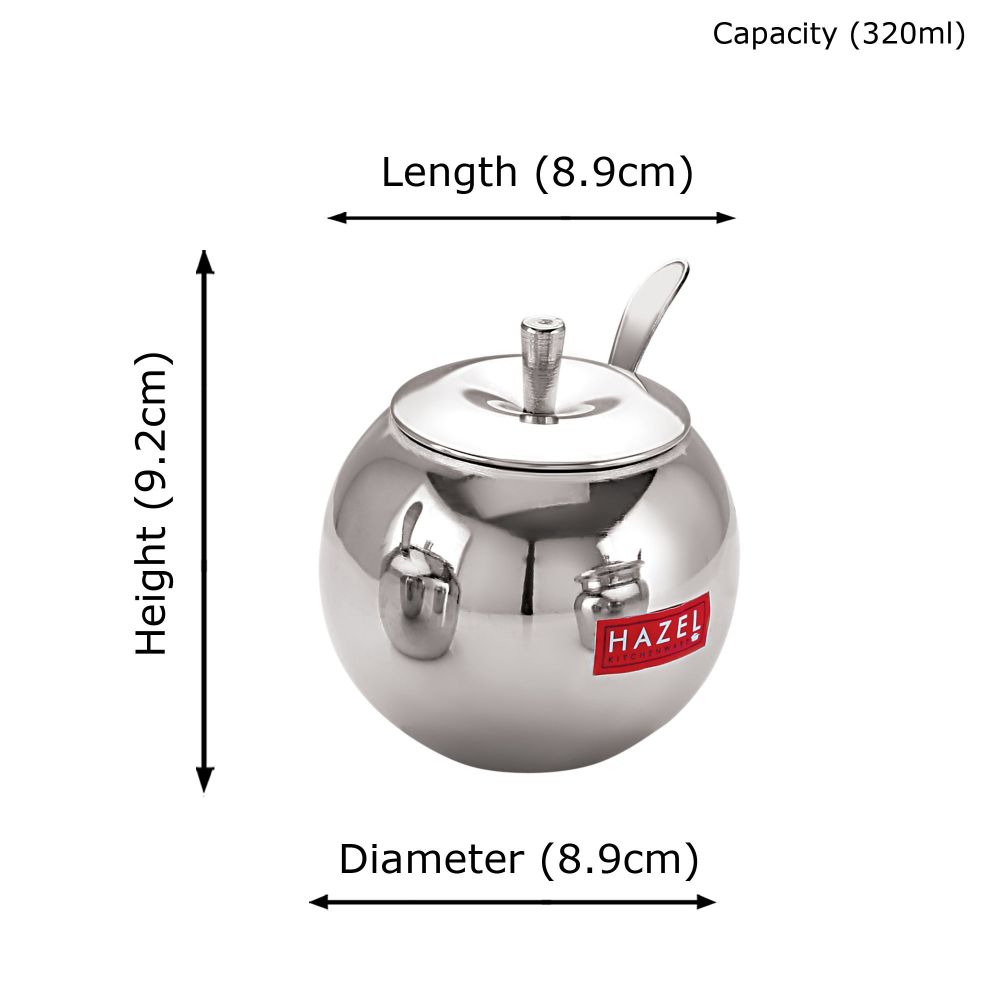 HAZEL Stainless Steel Oil Dispenser with Lid | Oil Ghee Dani with Spoon