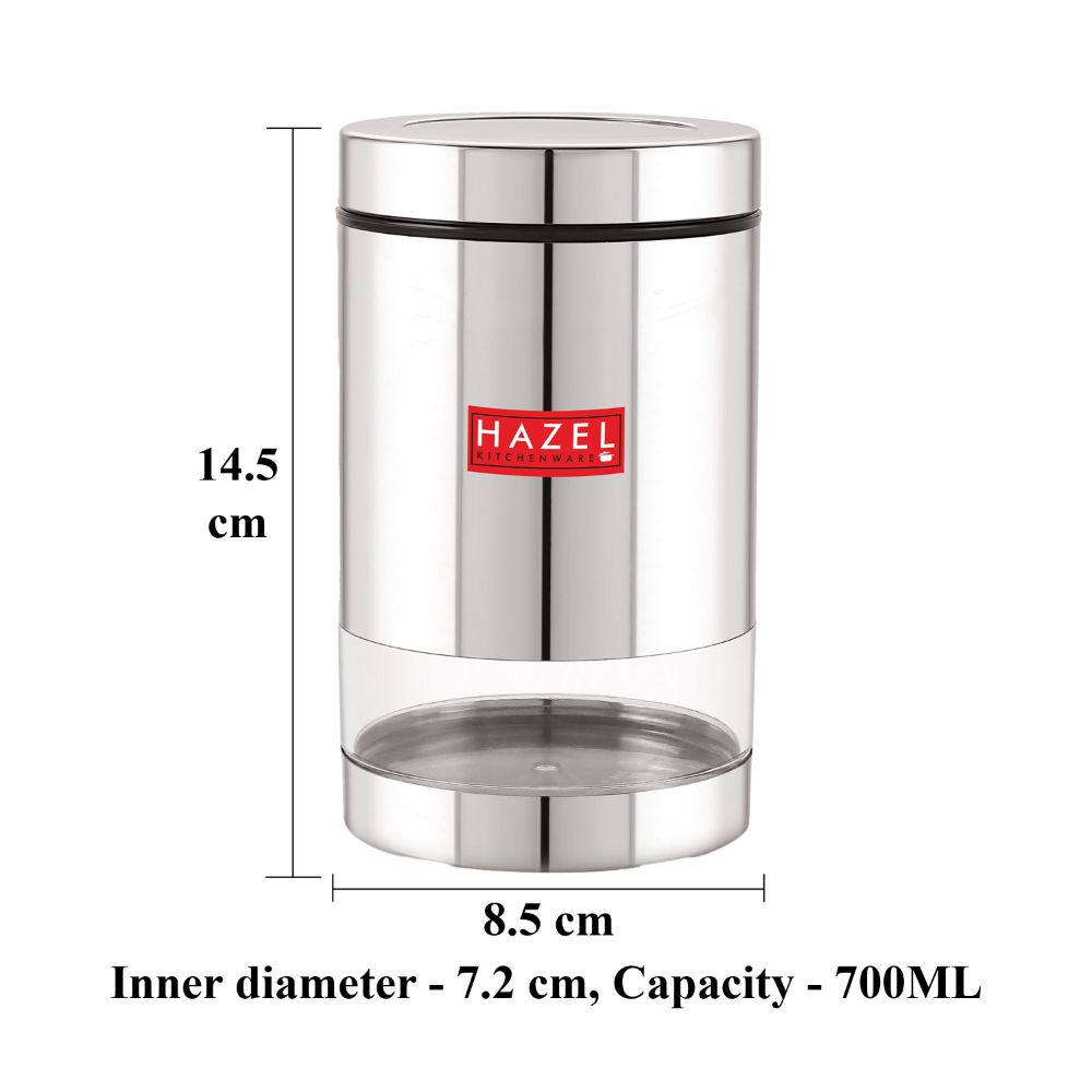 HAZEL Stainless Steel Masala Container | Steel Container For Kitchen Storage Set | Multipurpose Storage Box for Kitchen I, 700 ML