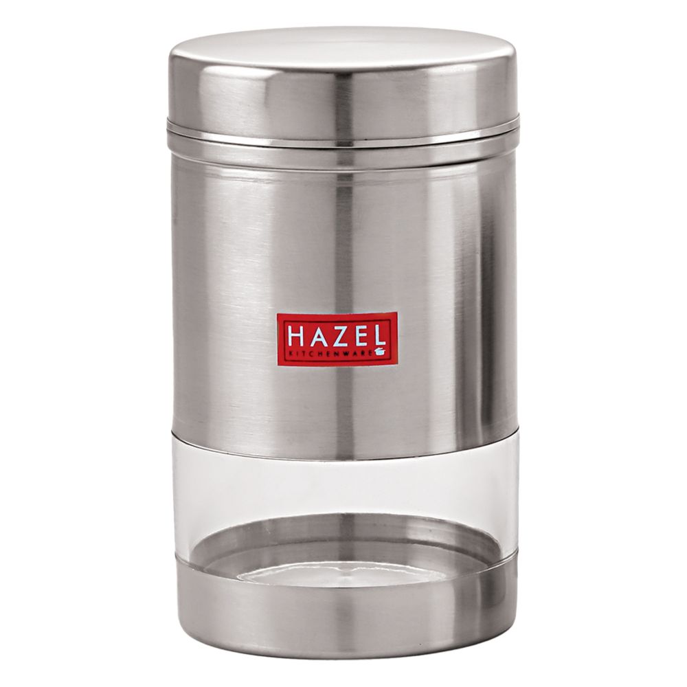 HAZEL Stainless Steel Kitchen Container | Transparent Kitchen Container Set with Matt Finish | Multipurpose Container for Kitchen Storage | 1 Pc, 1700 ml