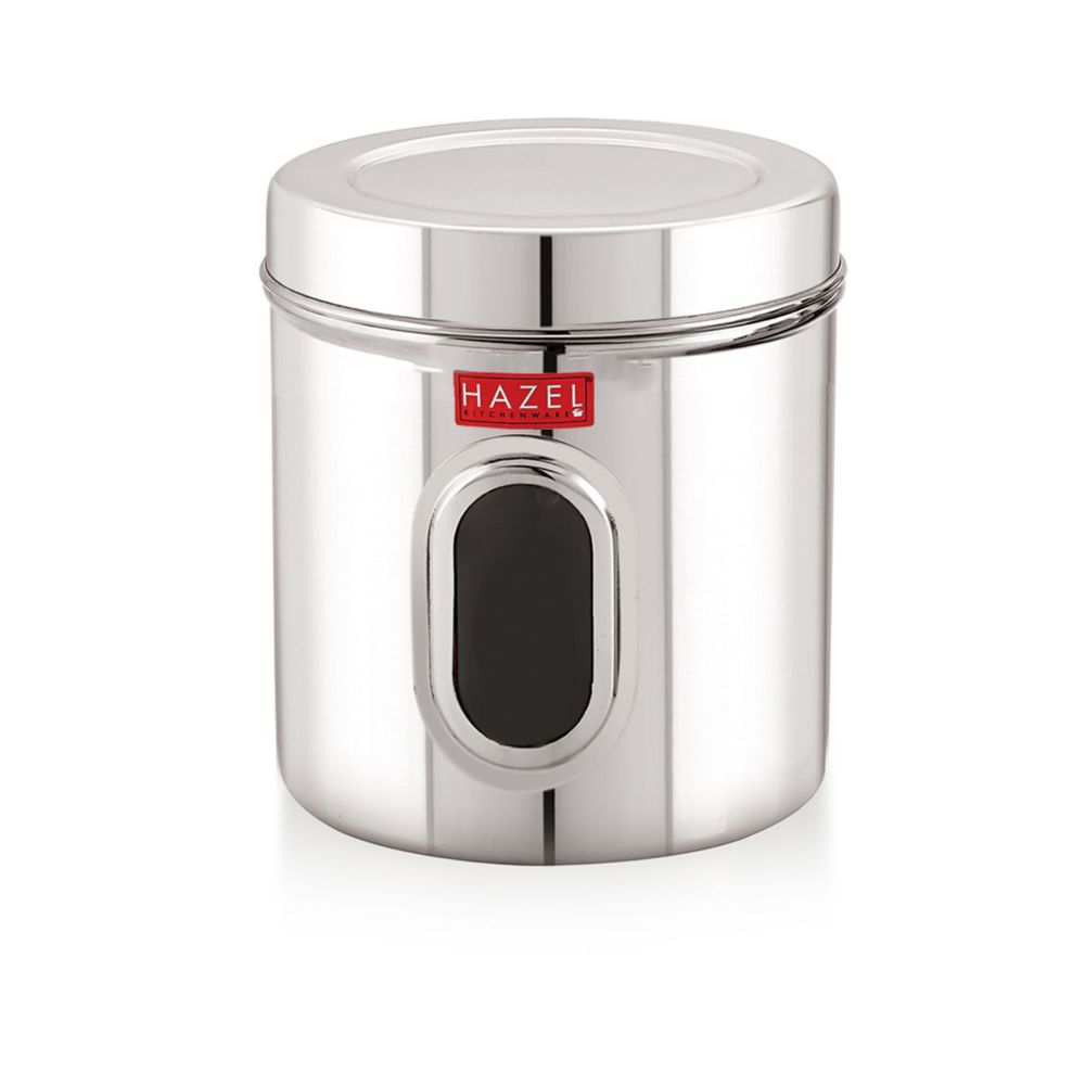HAZEL Stainless Steel Transparent Kitchen Storage Containers with Air Tight Lid, 1700 ML