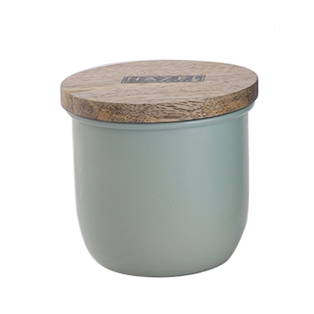 HAZEL Airtight Container for Kitchen | Dry Fruits Box with Wooden Lid| Small Container For Kitchen | Food Grade Spices Storage Containers, 250 ML, Green