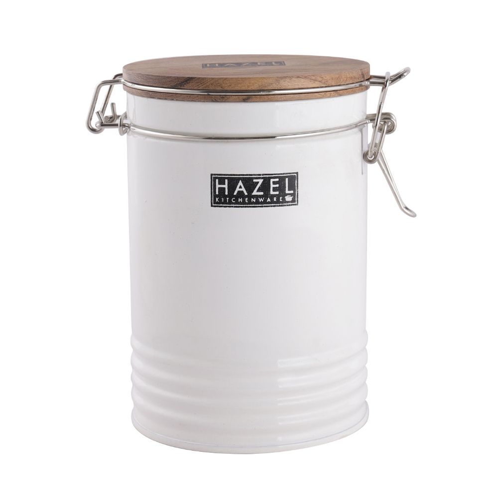HAZEL Tea Coffee Sugar Container | Colorful Kitchen Containers | Small Container For Kitchen | Food Grade Storage Box For Kitchen, 1110 ML, White