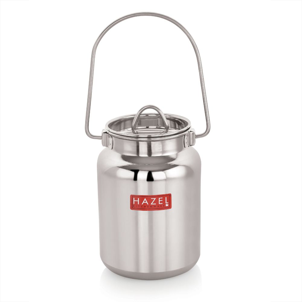 HAZEL Stainless Steel Oil & Ghee Container with Lid, 1000 ml