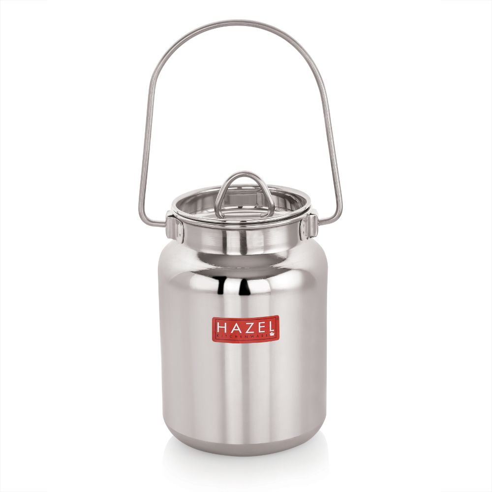 HAZEL Stainless Steel Oil and Ghee Air Tight Container | Oil Pot Container for Kitchen Storage | Heavy Gauge Steel Ghee Can, 5 Litre