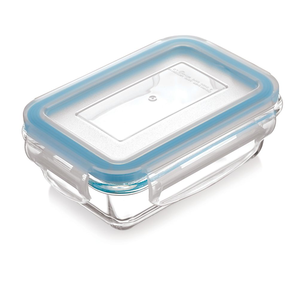 HAZEL Borosilicate Glass Rectangle Airtight & Leaf Proof Container 180 ml