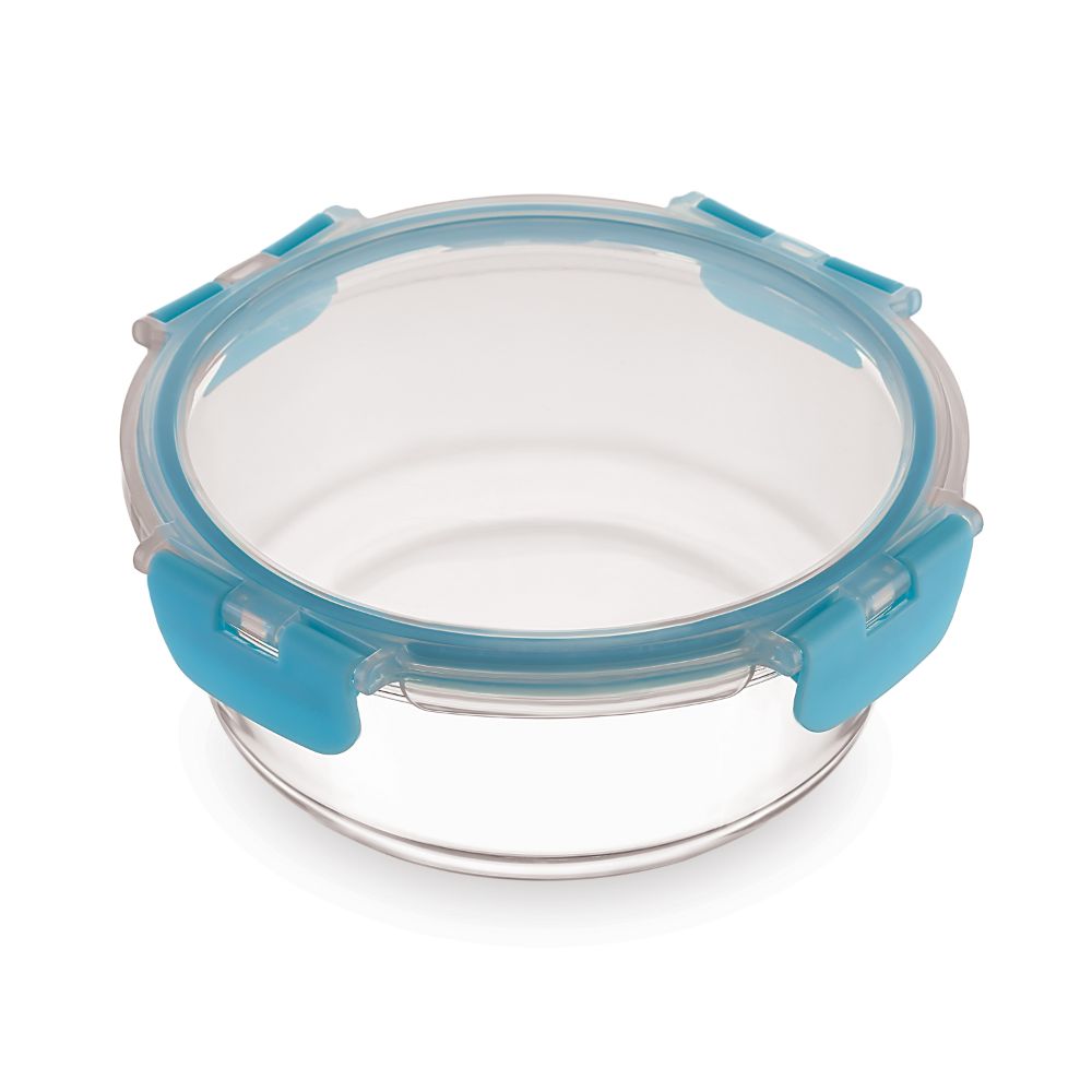 HAZEL Borosilicate Glass Round Airtight & Leaf Proof Container 950 ml