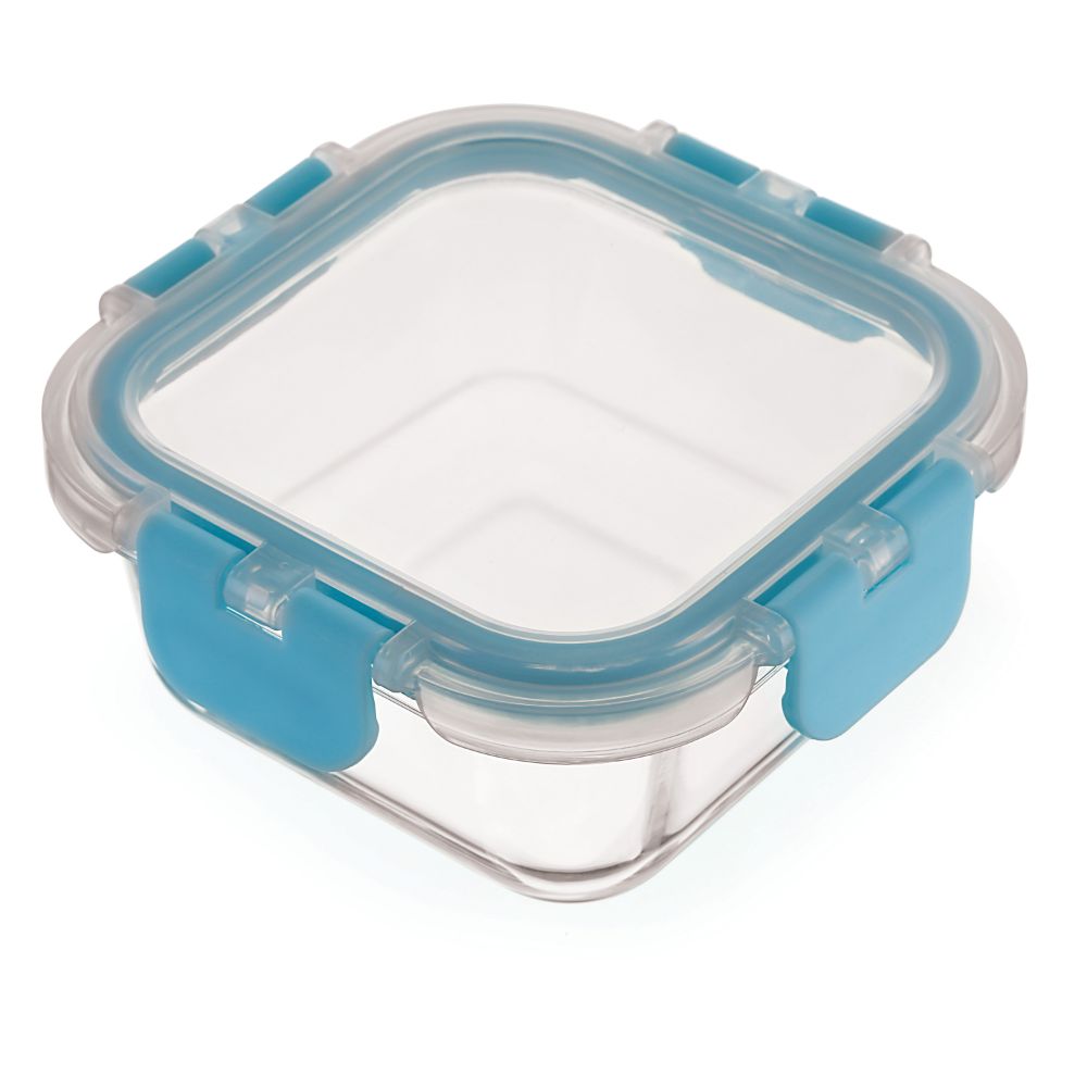 HAZEL Borosilicate Glass Square Airtight & Leaf Proof Container 320 ml