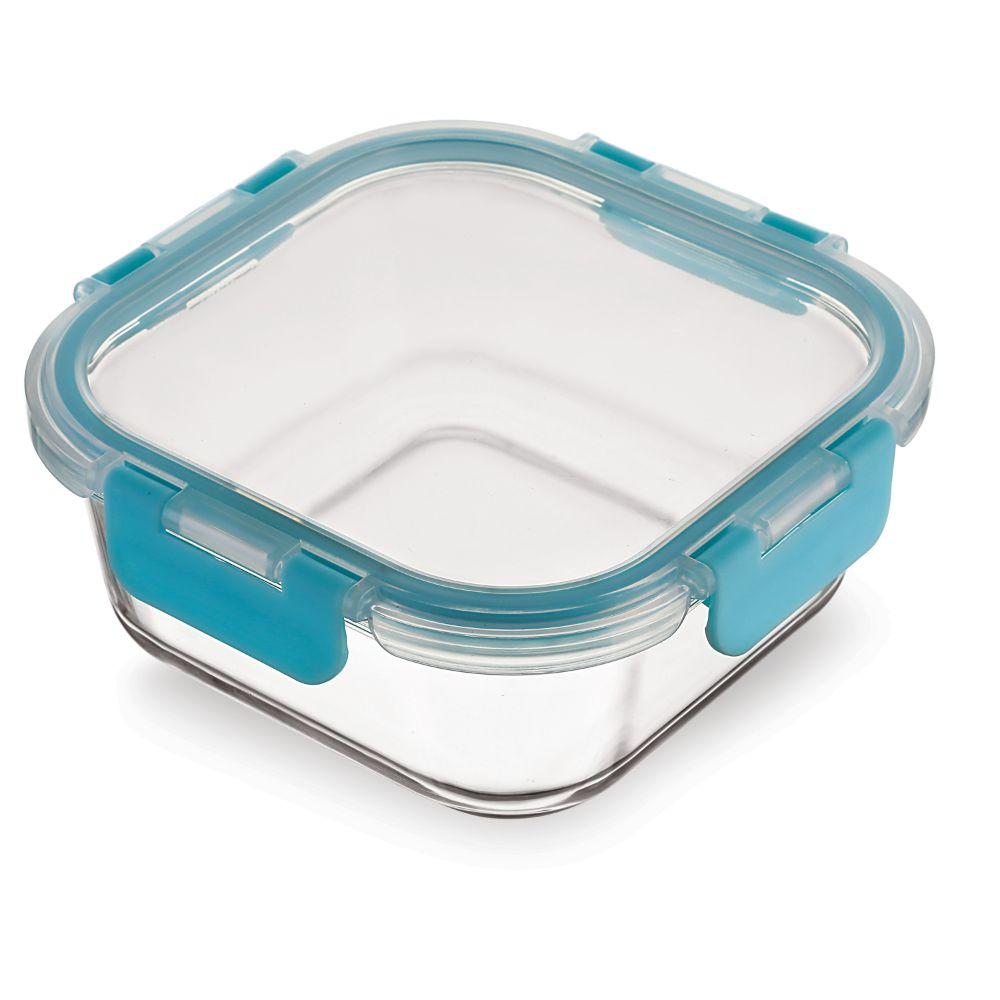 HAZEL Borosilicate Glass Square Airtight & Leaf Proof Container 800 ml