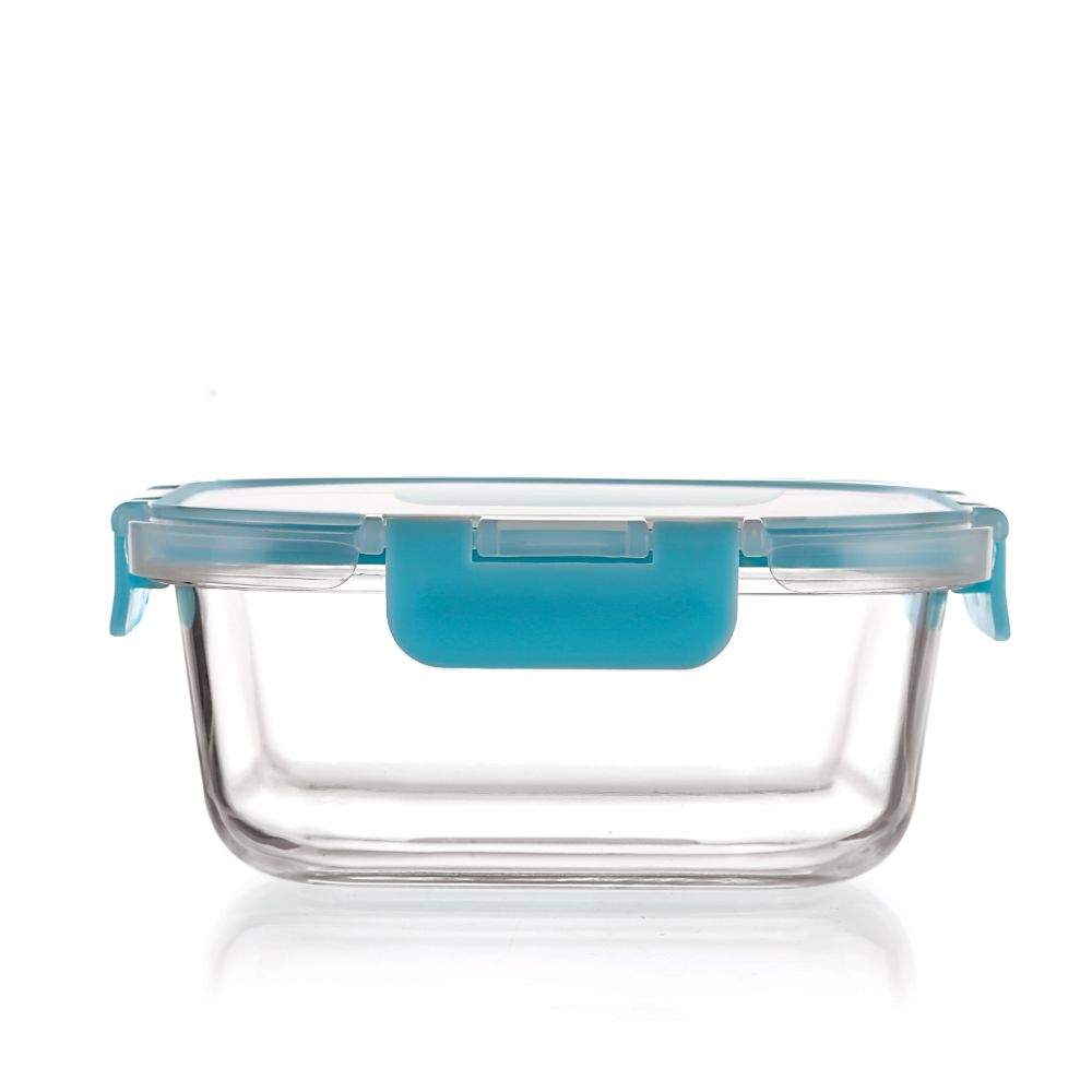 HAZEL Borosilicate Glass Square Airtight & Leaf Proof Container 800 ml