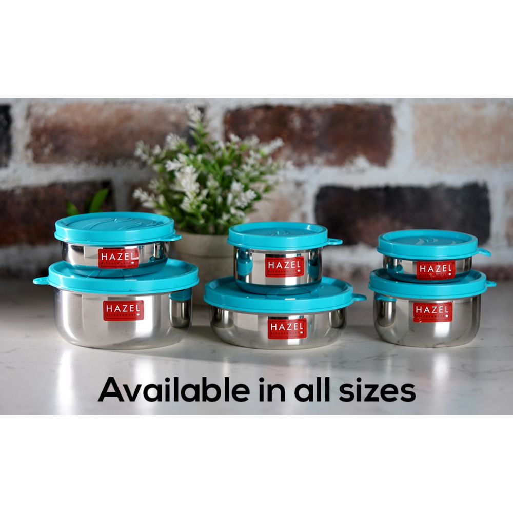 HAZEL Stainless Steel Air Tight Containers for Storage & Tiffin Box | Lunch Box with Leakproof Lid, 150 ml