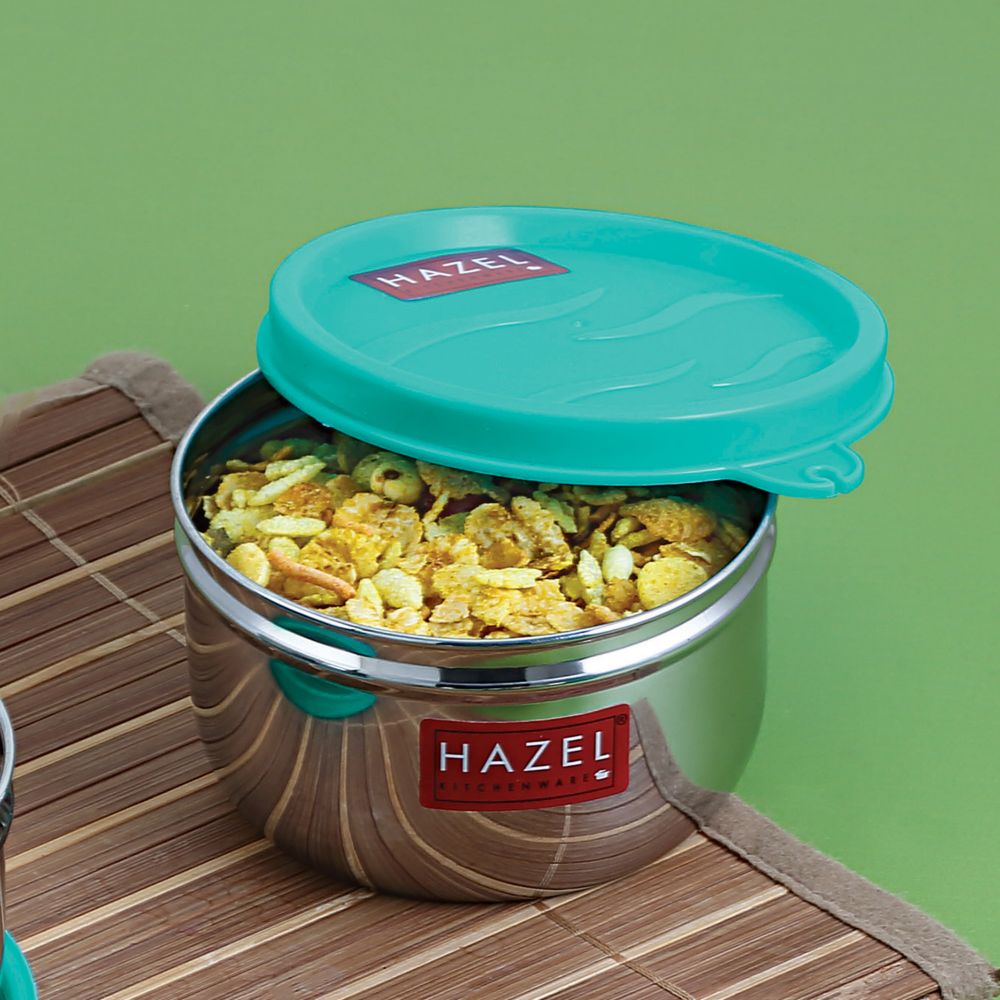 HAZEL Tiffin Box for Office With Airtight lid | Stainless Steel Lunch Box, 250 ml