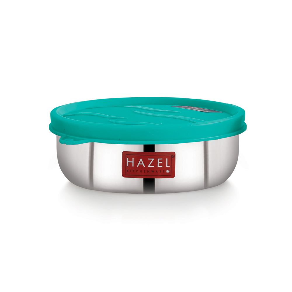 HAZEL Stainless Steel Air Tight Containers for Storage & Tiffin Box | Lunch Box with Leakproof Lid, 300 ml