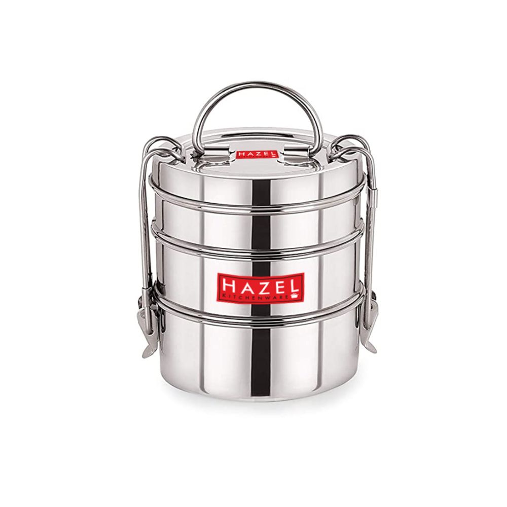 HAZEL Tiffin Box for Office With 3 Containers | Stainless Steel Lunch Box