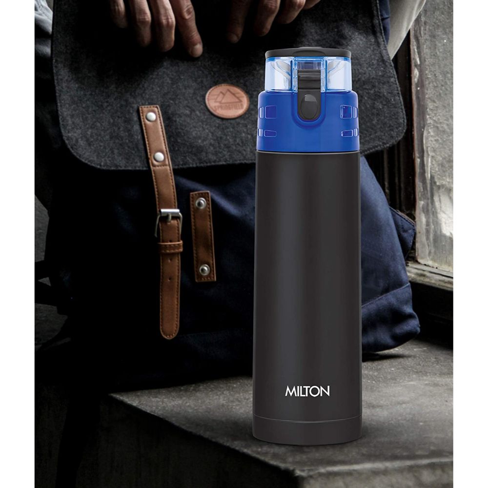 Milton Atlantis 400 Thermosteel Hot & Cold Tea Water Bottle 350 ml Black