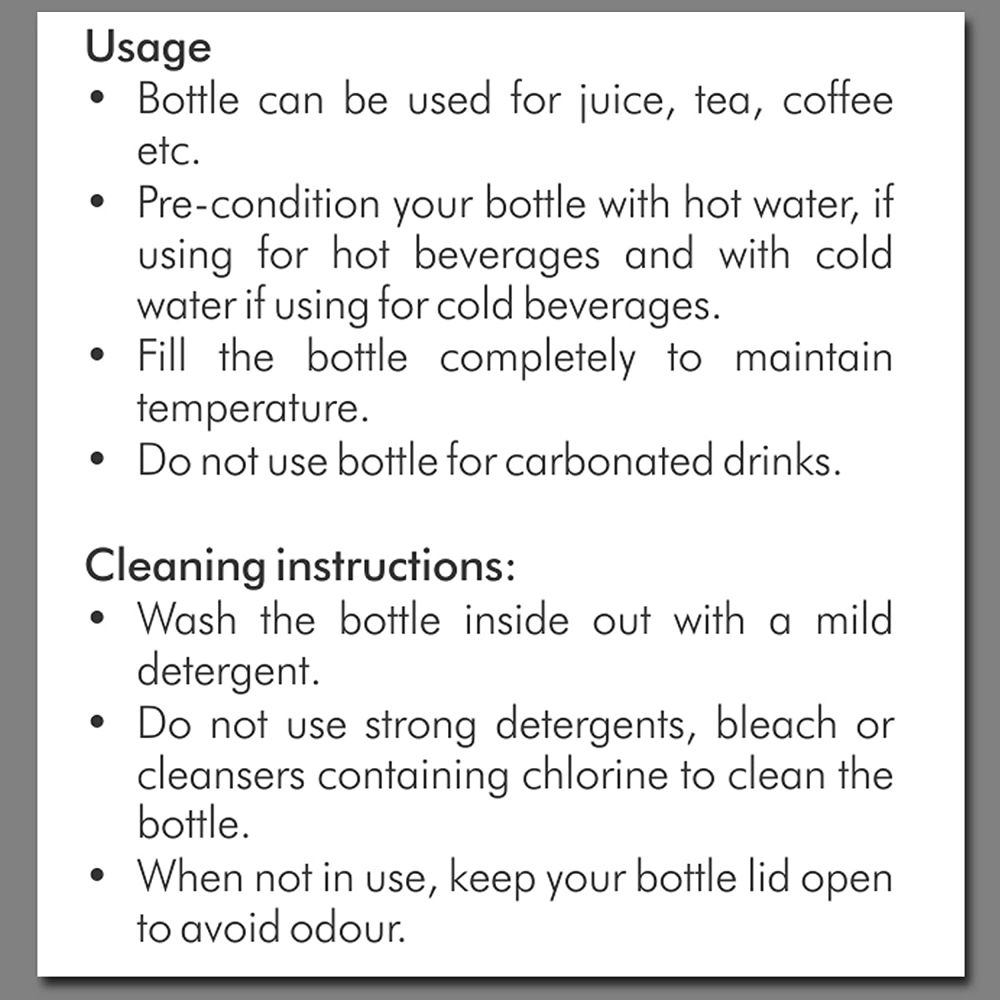 Milton Atlantis 400 Thermosteel Hot & Cold Tea Water Bottle 350 ml Black