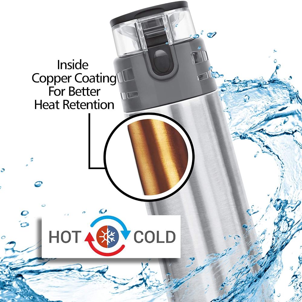Milton Atlantis 400 Thermosteel Hot & Cold Tea Water Bottle 350 ml Silver